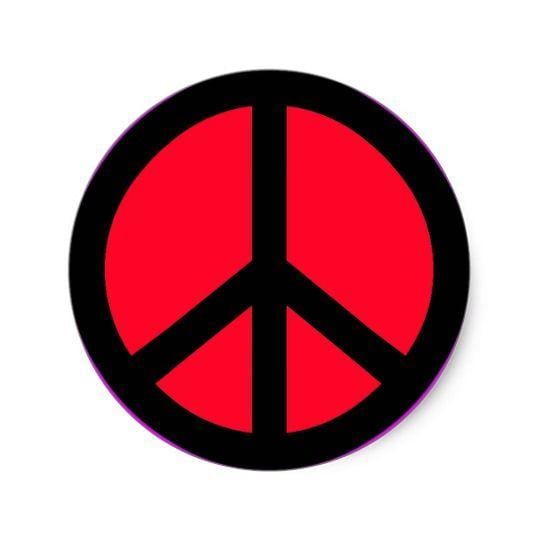 Red Peace Sign Logo - RED AND BLACK PEACE SIGN STICKER