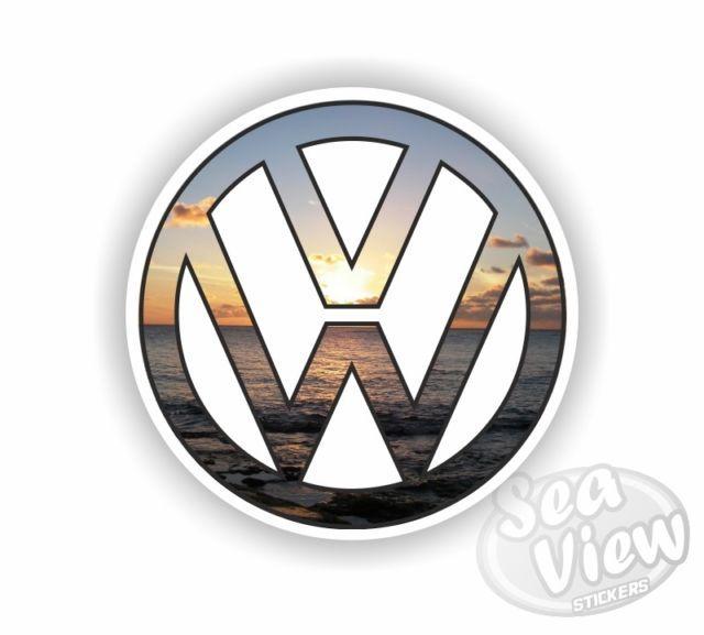 VW Volkswagen Logo - VW Volkswagen Logo Sunset Car Van Bug Sticker Decal | eBay