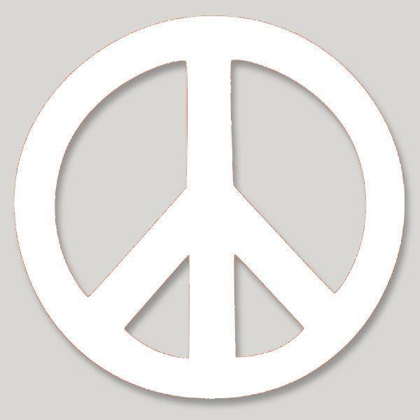 Red Peace Sign Logo - VL001 - Peace Symbol Large Vinyl Cutout Window Sticker Decal
