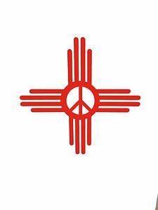 Red Peace Sign Logo - Details about Peace Sign Zia Symbol Vinyl Sticker New Mexico