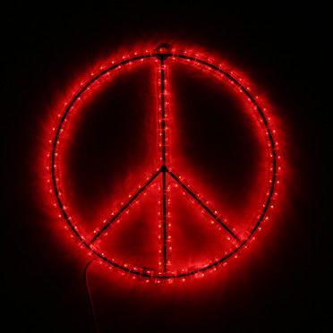Red Peace Sign Logo - Red LED Peace Sign Rope Light Display | The Peace Sign looks… | Flickr