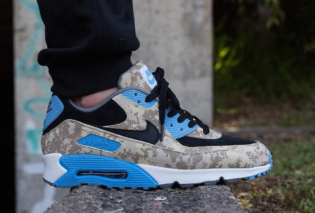 Digital Camo Nike Logo - Nike Air Max 90 Digital Camo Blue Beige - Sneaker Bar Detroit