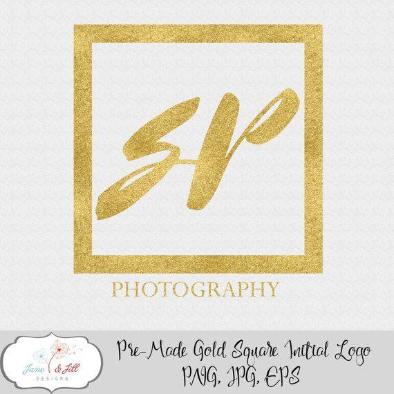 Gold Square Logo - Pre-made Gold Square Initial Logo Design JPG PNG EPS Business | Etsy