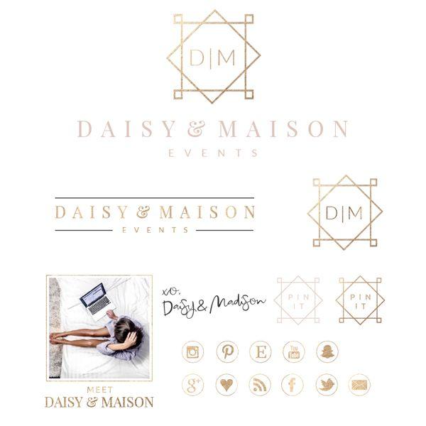 Gold Square Logo - Daisy & Maison Package - Macarons and Mimosas