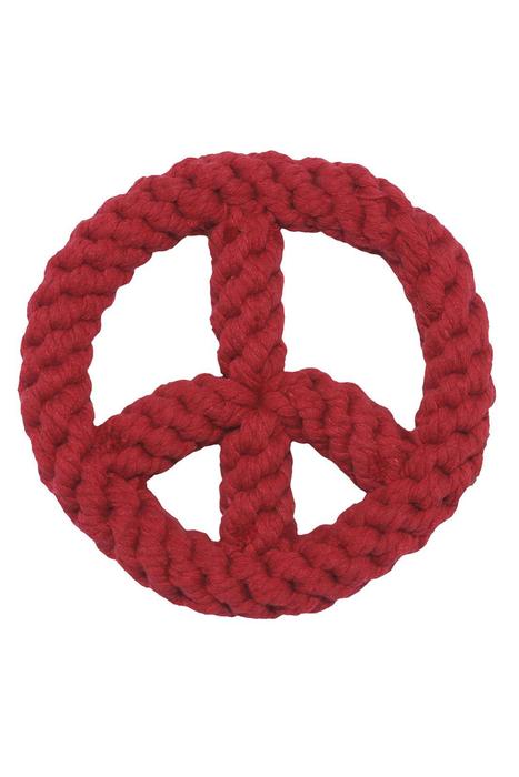 Red Peace Sign Logo - Jax & Bones Peace Sign Rope Dog Toy