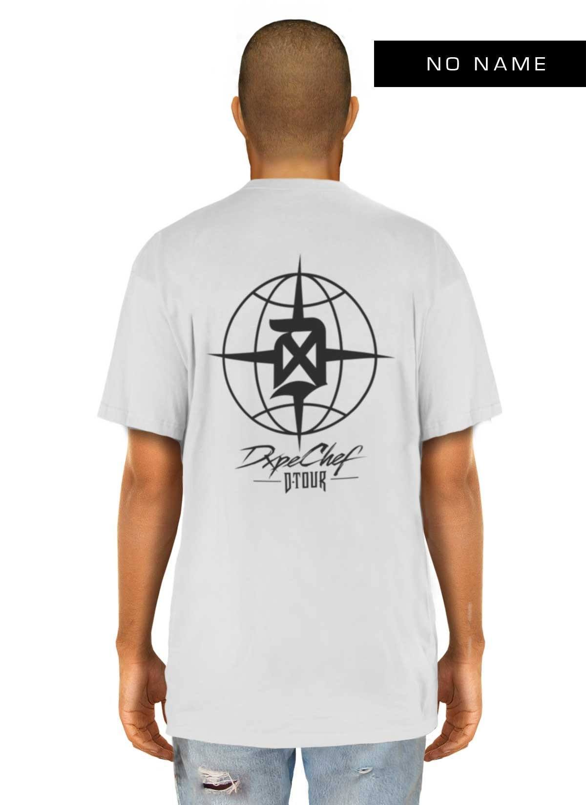 Cross with White Globe Logo - custom D.globe logo T-shirt White - DXPE CHEF