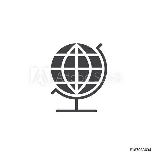 Cross with White Globe Logo - Geography globe icon vector, filled flat sign, solid pictogram ...
