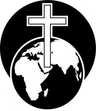 Cross with White Globe Logo - Christian Cross Clipart