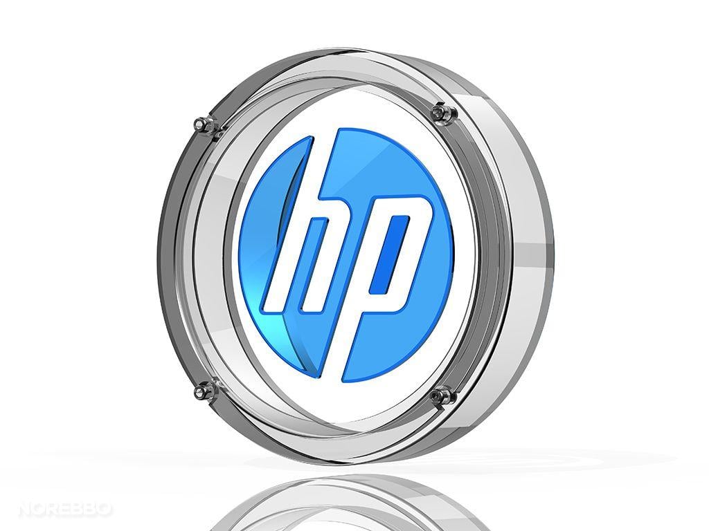 HP Compaq Logo - Glass and metal HP logo illustrations