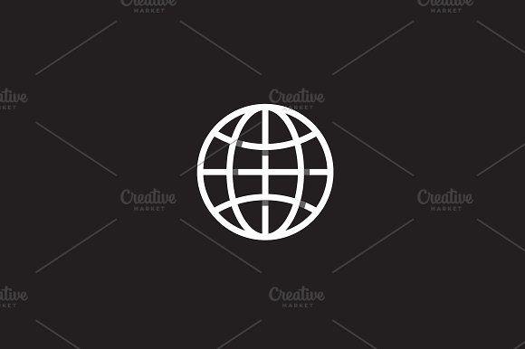 Cross with White Globe Logo - Globe earth planet vector ~ Logo Templates ~ Creative Market