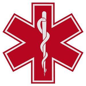 Red Star of Life Logo - Red Star of Life Reflective Decal with Border EMT Paramedic 3.5