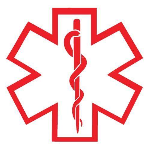 Red Star of Life Logo - Star Of Life Medical EMS Vinyl Sticker Decal Red 4 Inch