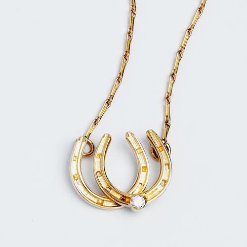 Double Horseshoe Logo - Double Horseshoe Necklace with Diamond