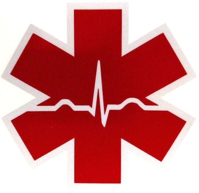 Red Star of Life Logo - Red Reflective Cardiac Star of Life Car Fire Helmet Decal EMS EMT 4 ...