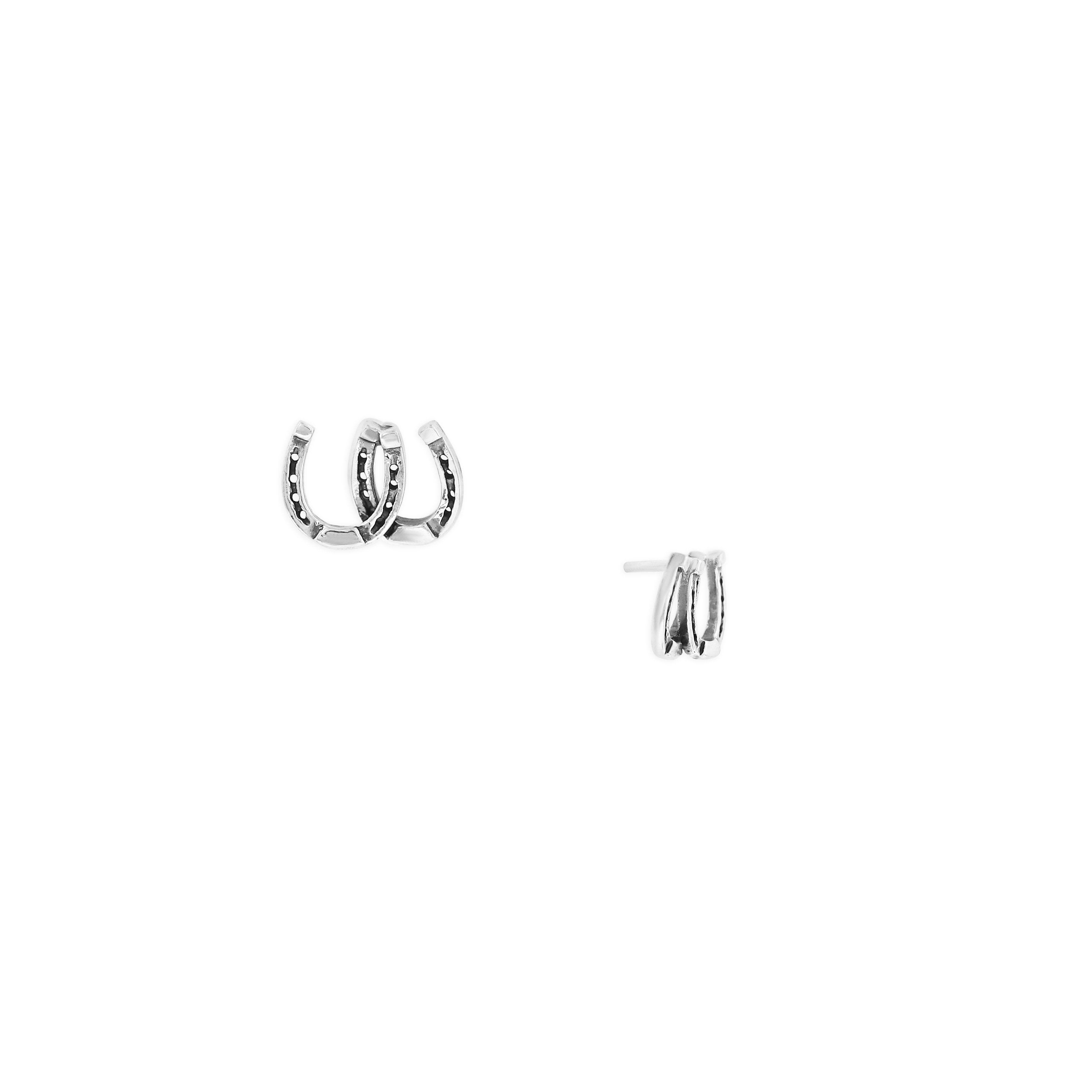 Double Horseshoe Logo - Sterling Silver Double Horseshoe Post – Silverscape Designs