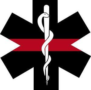 Red Star of Life Logo - Star of Life EMS Thin Red line Firefighter decal Various Sizes free ...