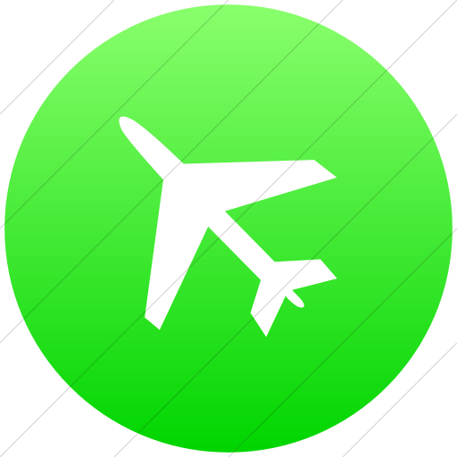 Green Circle and Airplane Logo - IconsETC » Flat circle white on ios neon green gradient classica ...