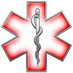 Red Star of Life Logo - Star of Life EMT EMS Red 4 Reflective Decal: Automotive