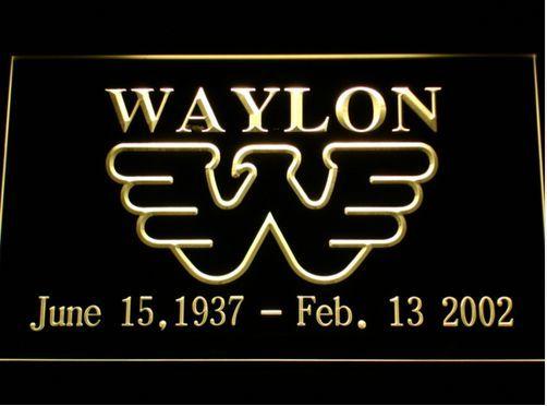 Waylon Jennings Logo - Waylon Jennings Logo Bar Beer pub club 3d signs LED Neon Sign home ...