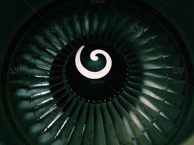 Green Circle and Airplane Logo - Turbine engine stock photo 62905445-7103-4eac-93f7-8f2a55bf706c