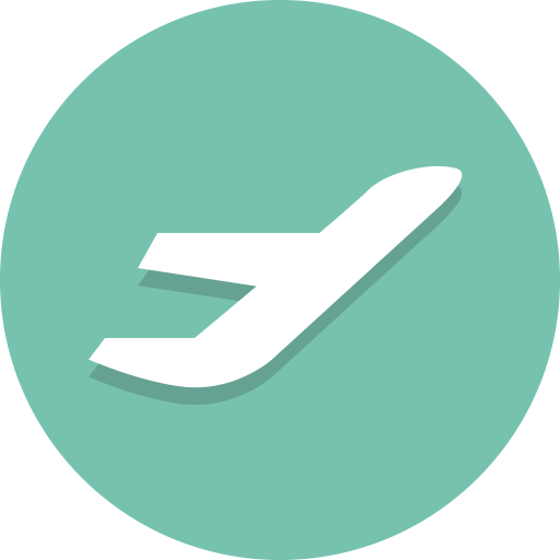 Green Circle and Airplane Logo - Airplane, departure, plane, takeoff icon