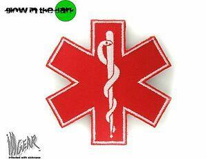 Red Star of Life Logo - ill Gear STAR OF LIFE LARGE RED MEDIC MEDICAL PARAMEDIC HOOK & LOOP
