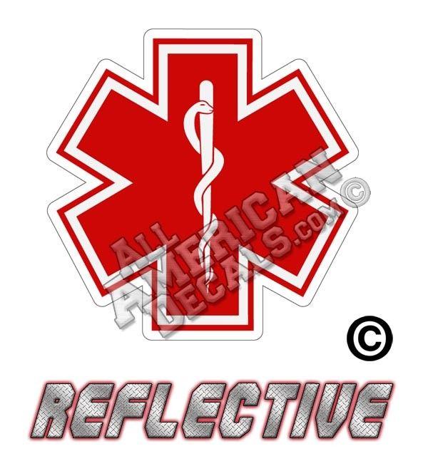 Red Star of Life Logo - EMS/EMT Red Star of Life Reflective Decal
