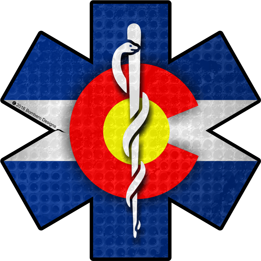 Red Star of Life Logo - Colorado Star of Life Sticker