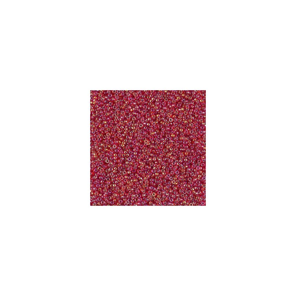 Flame On Red Rectangle Logo - Miyuki Seed Beads 15 0 1010 Red AB Silver Lined X8g
