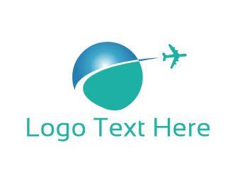 Green Circle and Airplane Logo - Airplane Logo Maker. Best Airplane Logos