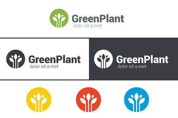 Green Flower Logo - Green Plant Flower Logo design Logo Templates Creative Market