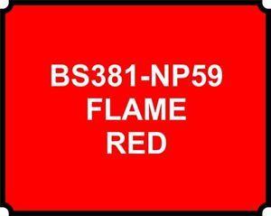Flame On Red Rectangle Logo - Cellulose Car Body Classic Vintage Paint BS381 NP59 FLAME RED Matt