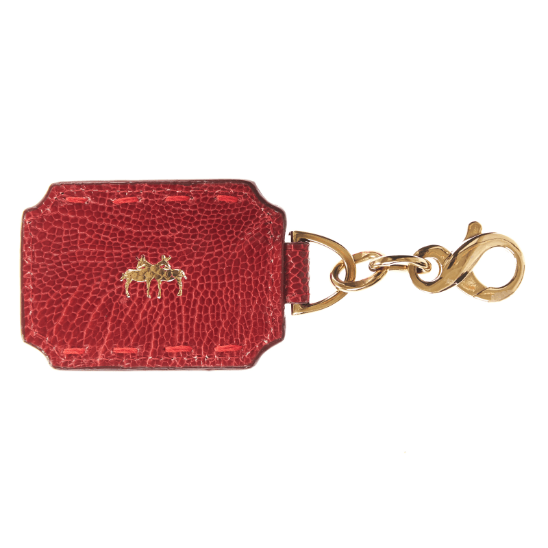 Flame On Red Rectangle Logo - KEY RING FLAME RED