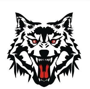 Wolf Hunter Logo - Black Wolf Head Wild Hunter Car Window Bumper Vinyl Decal Sticker | eBay