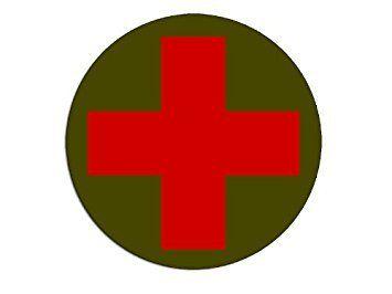Medic Cross Logo - Amazon.com: MAGNET ROUND Combat Medic Cross Logo Magnet(red cross ...