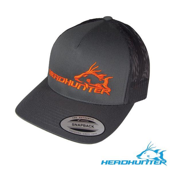 Gray and Orange Logo - Charcoal w/ Orange Logo Snapback Hat| Headhunter Spearfishing ...