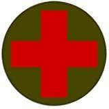 Medic Cross Logo - ROUND Combat Medic Cross Logo Sticker red cross army