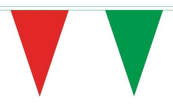 Red and Green Triangle Logo - Red and Green Triangle Flag Bunting 27 Flags on This 10 Metre Long ...