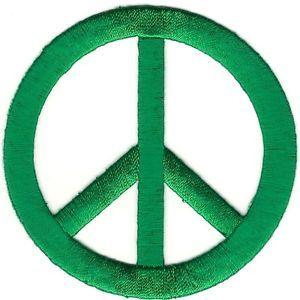 Hippie Peace Sign Logo - Green Hippy Peace Sign Symbol embroidery patch | eBay