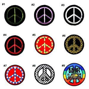 Hippie Peace Sign Logo - Retro Rainbow Rockabilly Hippie Peace Sign Symbol DIY Clothes Cap ...