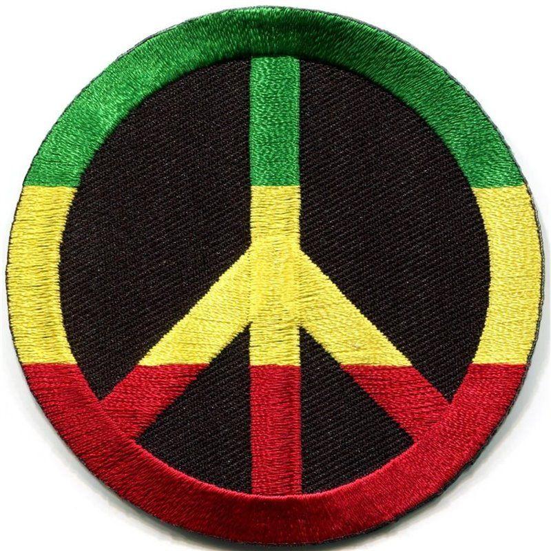 Hippie Peace Sign Logo - Patch On Sign, Rasta, Retro, Hippie African
