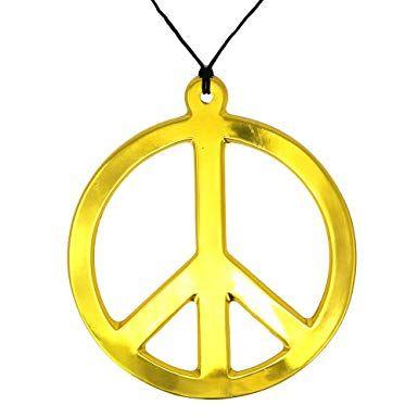 Hippie Peace Sign Logo - Amazon.com: Skeleteen Hippie Peace Sign Medallion - 1960s Gold Peace ...