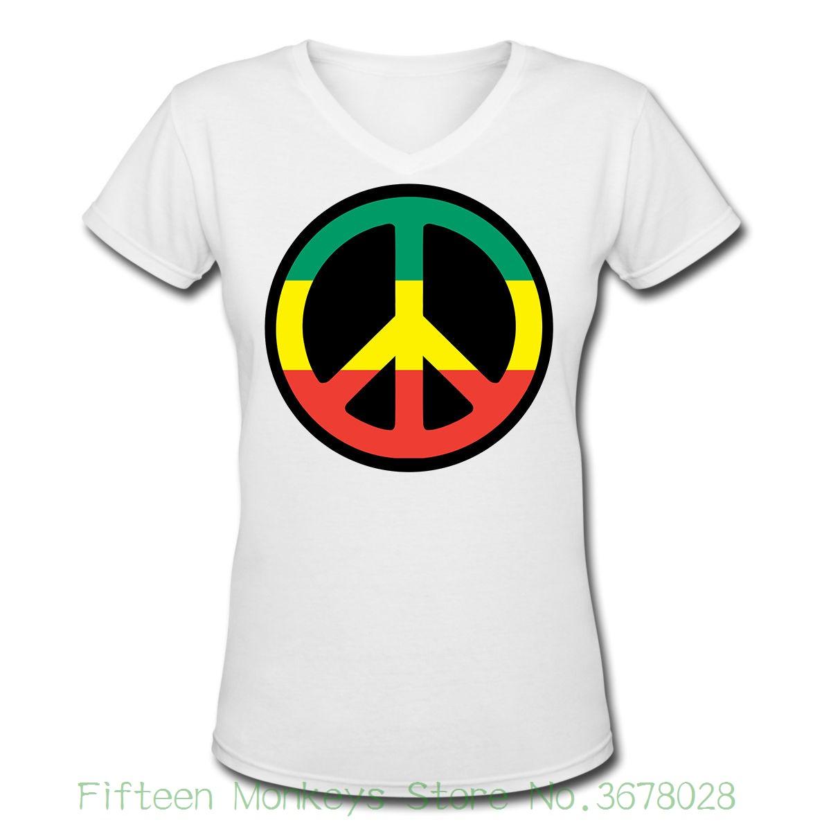 Hippie Peace Sign Logo - Women'S Tee Hippie Peace Sign Stylish Graphic Artwork Top Women'S T
