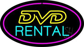 DVD Rental Logo - DVD Rental Purple Oval Neon Sign. Entertainment Neon Signs