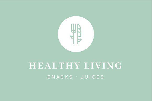 Healthy Food Logo - Minimal Healthy Food Logos Logo Templates Creative Market