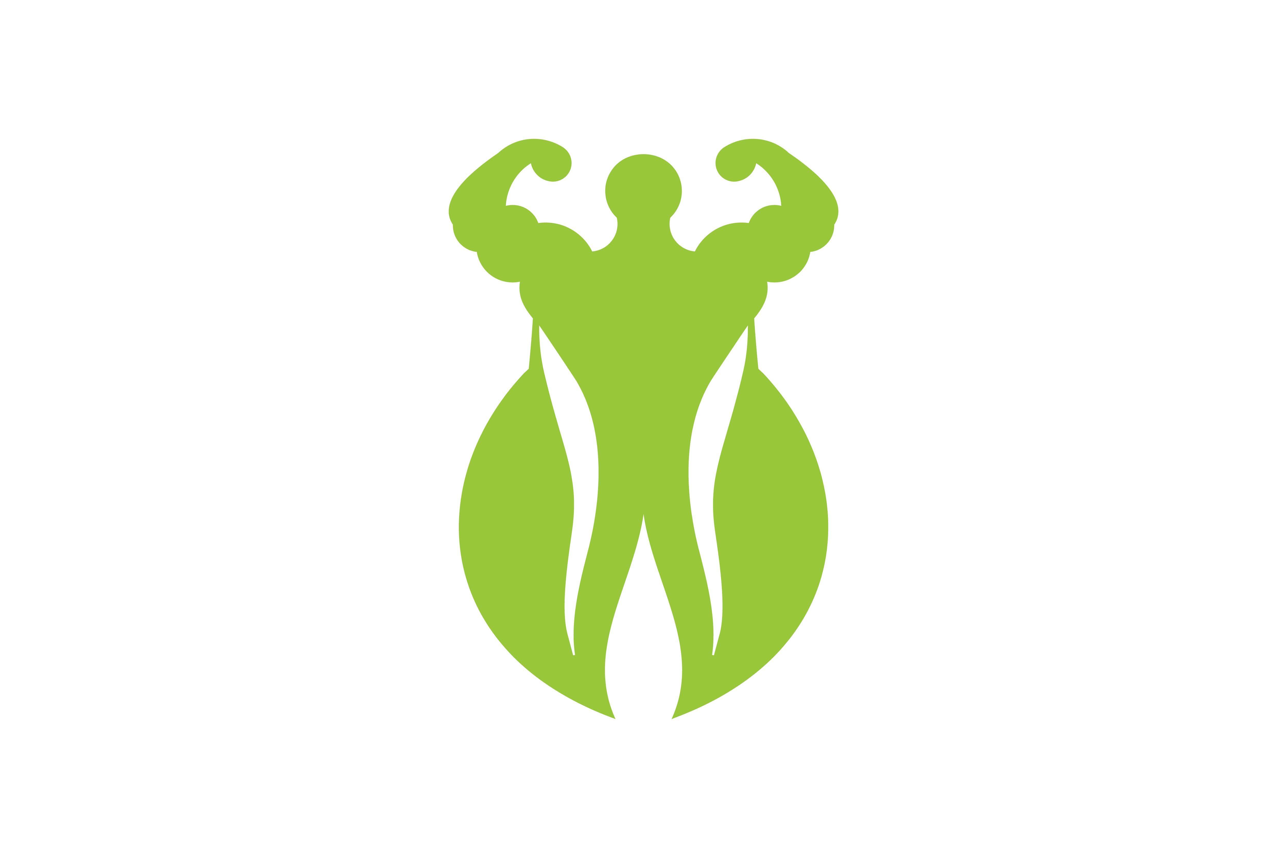 Healthy Food Logo - Muscle Green Leaf Healthy Food Logo Graphic