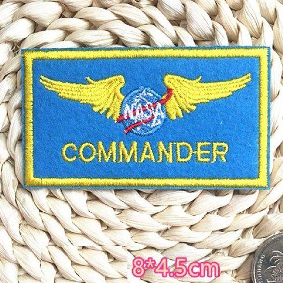 NASA Commander Logo - NASA Commander Embroidered Iron On Patch Nasa patch | Etsy