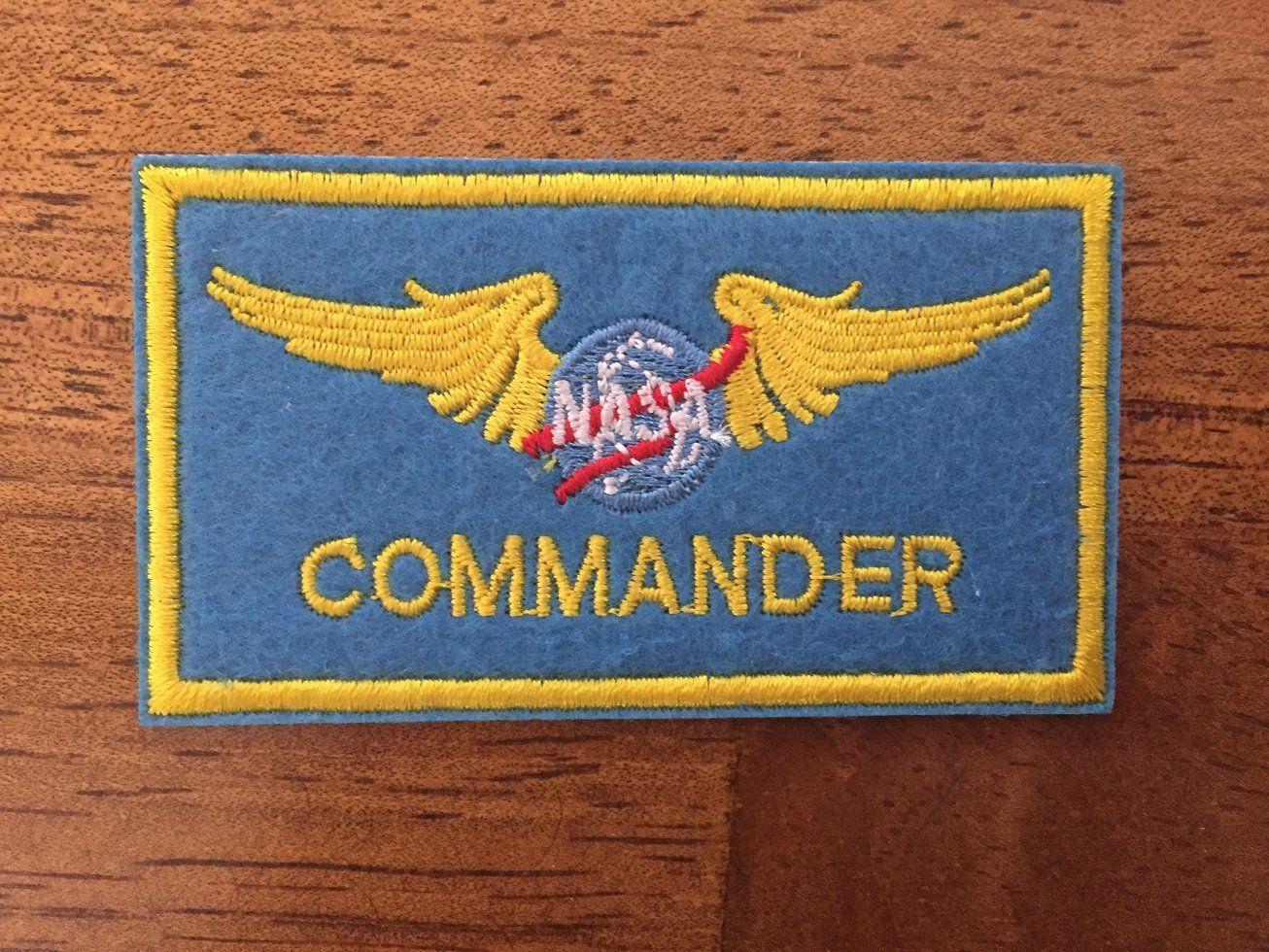 NASA Commander Logo - NASA Commander Embroidered Iron On Patch, Nasa patch – 8 o'Clock Sun