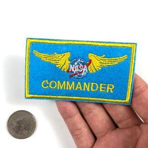 NASA Commander Logo - NASA Commander Embroidered Sew Iron On Patch Wing Applique Badge ...