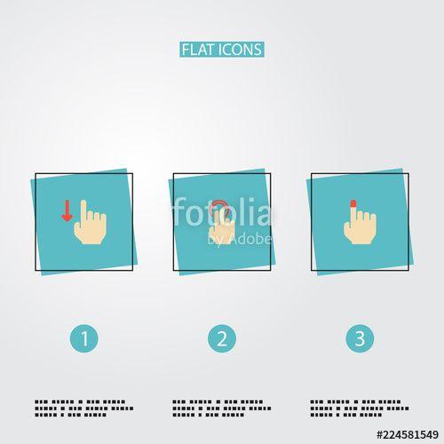 Swipe App Logo - Set of gestures icons flat style symbols with gesture, touchscreen ...